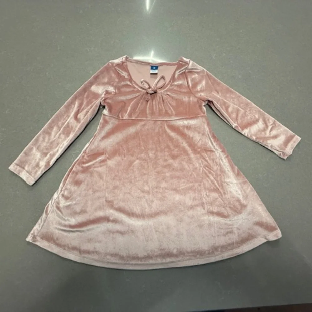 Little Girl XS Light Pink Velvet Old Navy Dress Worn 1x